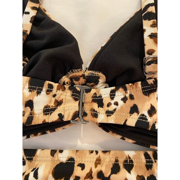 Time and Tru One Piece Swimsuit Womans Large Cheetah Animal Print Sexy Bikini - Picture 5 of 10